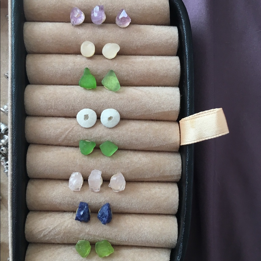 raw gemstone earrings